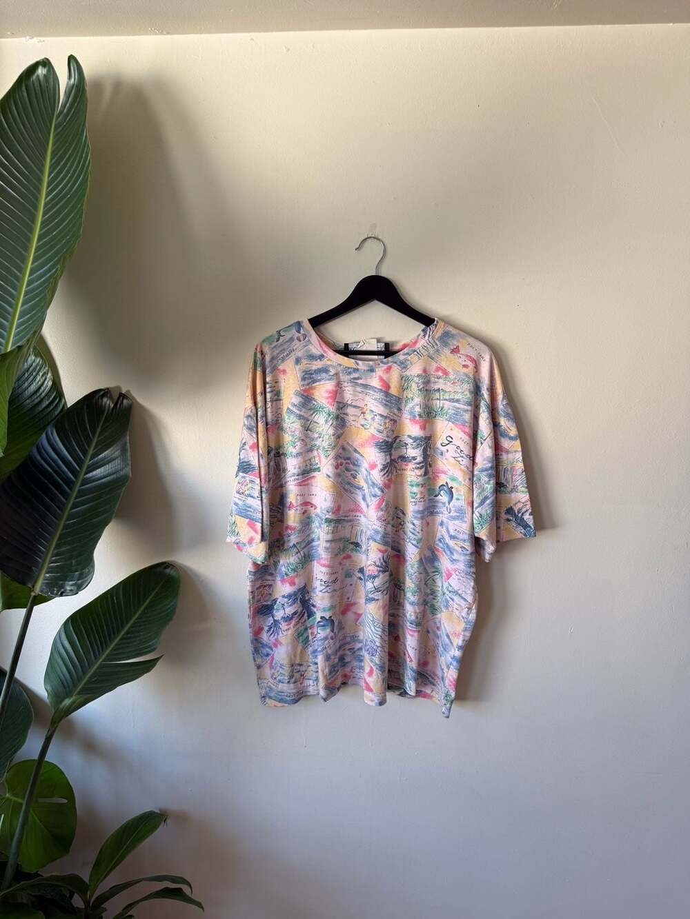 Vintage  California Sportswear All Over Print Postcard Graphic T-Shirt